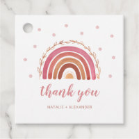 Chá de fraldas Boho Rainbow Obrigado