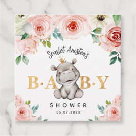 Etiquetas Para Lembrancinhas Chá de fraldas Cute Hippopotamus Obrigado