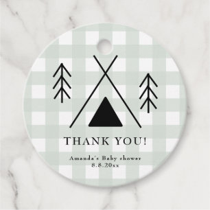 Etiquetas Para Lembrancinhas Chá de fraldas de acampamento - Obrigado