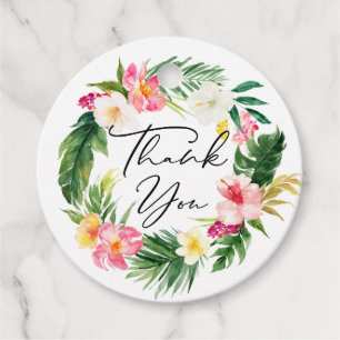 Etiquetas Para Lembrancinhas Chá de fraldas de água tropical Floral