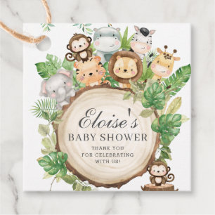 Etiquetas Para Lembrancinhas Chá de fraldas De Animais Selvagens Greenerescent