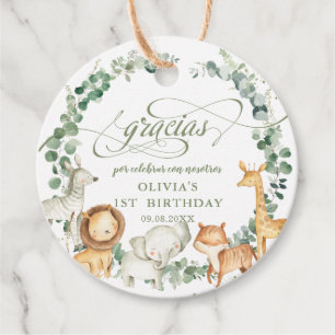 Etiquetas Para Lembrancinhas Chá de fraldas de Aniversário da Selva Chic