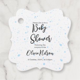 Etiquetas Para Lembrancinhas Chá de fraldas de Aquarela Azul, Oh Chá de fraldas