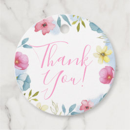 Etiquetas Para Lembrancinhas Chá de fraldas de Aquarela com Primavera Rosa