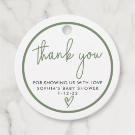 Etiquetas Para Lembrancinhas Chá de fraldas de Boho Moderno Minimalista Verde