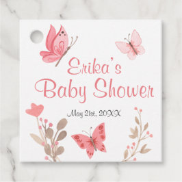 Etiquetas Para Lembrancinhas Chá de fraldas de Borboletas Florais Rosa Girassol