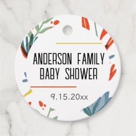 Etiquetas Para Lembrancinhas Chá de fraldas de Botânica Brilhante