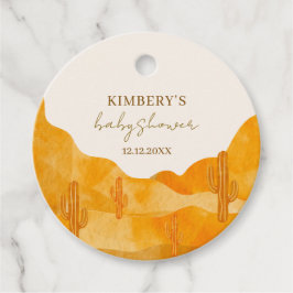 Etiquetas Para Lembrancinhas Chá de fraldas de Cactus no Deserto de Boho Modern