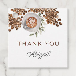 Etiquetas Para Lembrancinhas Chá de fraldas de café - Um bebê está se preparand