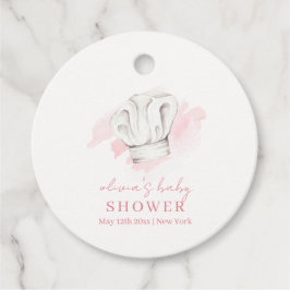 Etiquetas Para Lembrancinhas Chá de fraldas de Chef Moderno e Simples Rosa