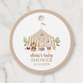 Etiquetas Para Lembrancinhas Chá de fraldas de circo mágico Safari neutro