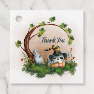 Etiquetas Para Lembrancinhas Chá de fraldas de Dia das Bruxas de Cachorro Franc