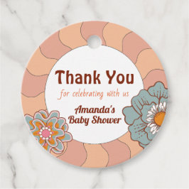 Etiquetas Para Lembrancinhas Chá de fraldas de Flor do Estilo Retroativo Obriga