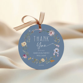 Etiquetas Para Lembrancinhas Chá de fraldas de flor selvagem azul empoeirado Ob