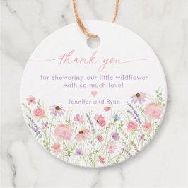 Etiquetas Para Lembrancinhas Chá de fraldas de flor selvagem de Pastel rosa