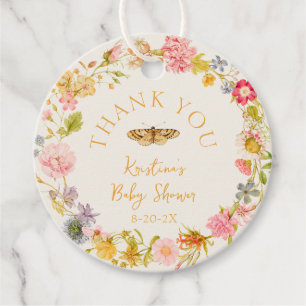 Etiquetas Para Lembrancinhas Chá de fraldas de flor selvagem do Lovebug Vintage