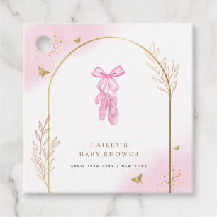 Etiquetas Para Lembrancinhas Chá de fraldas de Garota Ballerina, Arch Elegante