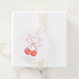 Etiquetas Para Lembrancinhas Chá de fraldas de Garota-d'Água de Cereja e Fita-R