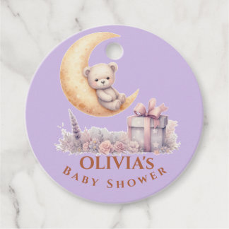 Etiquetas Para Lembrancinhas Chá de fraldas de Garota Rosa-ursinho