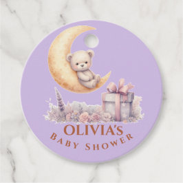 Etiquetas Para Lembrancinhas Chá de fraldas de Garota Rosa-ursinho