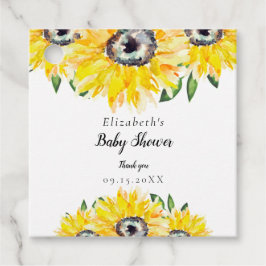 Etiquetas Para Lembrancinhas Chá de fraldas de girassol Aquarela Floral