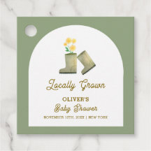 Chá de fraldas de Inicializações Florais Verde Sag