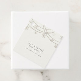 Etiquetas Para Lembrancinhas Chá de fraldas de inverno com flocos de neve elega