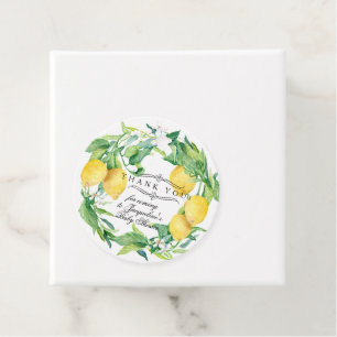 Etiquetas Para Lembrancinhas Chá de fraldas De Lemon Wreath Watercolor Obrigad