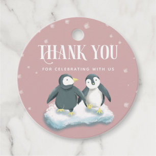 Etiquetas Para Lembrancinhas Chá de fraldas de Pinguins Pingüins de inverno R