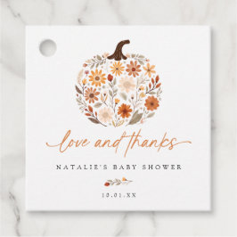 Etiquetas Para Lembrancinhas Chá de fraldas de queda de abóbora de flor selvage