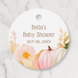 Etiquetas Para Lembrancinhas Chá de fraldas de queda de abóbora rosa