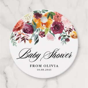 Etiquetas Para Lembrancinhas Chá de fraldas de Queda de Campos de Autumn Blooms