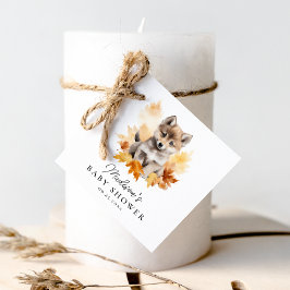 Etiquetas Para Lembrancinhas Chá de fraldas De Queda Do Lobo Da Floresta Em Cur