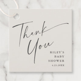 Etiquetas Para Lembrancinhas Chá de fraldas de Script Elegante Moderno Obrigado