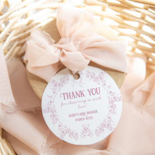 Etiquetas Para Lembrancinhas Chá de fraldas de Urso de Túnel de Arco Floral Ros