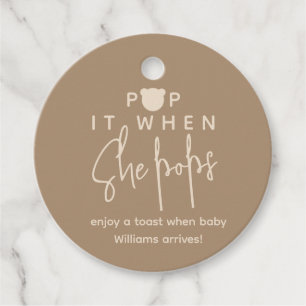 Etiquetas Para Lembrancinhas Chá de fraldas de urso moderno minimalista