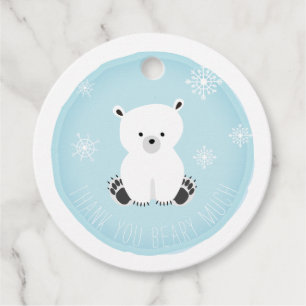 Etiquetas Para Lembrancinhas Chá de fraldas do azul dos flocos de neve do urso