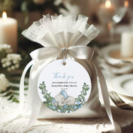 Etiquetas Para Lembrancinhas Chá de fraldas Elefante Azul Muito Obrigado