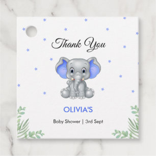 Etiquetas Para Lembrancinhas Chá de fraldas Elefante Blue Boy Obrigado