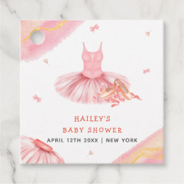 Etiquetas Para Lembrancinhas Chá de fraldas Elegante Cor de Água Ballerina Rosa