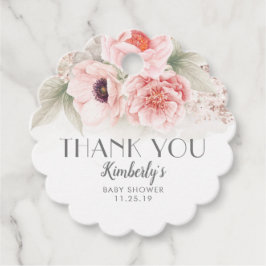 Etiquetas Para Lembrancinhas Chá de fraldas Floral Cor-De-Rosa Brilhante Obriga