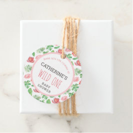 Etiquetas Para Lembrancinhas Chá de fraldas Floral Jungle Safari Obrigado