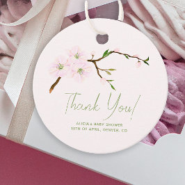 Etiquetas Para Lembrancinhas Chá de fraldas floral rosa brilhante obrigado