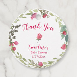 Etiquetas Para Lembrancinhas Chá de fraldas Ivy Rosa Obrigado