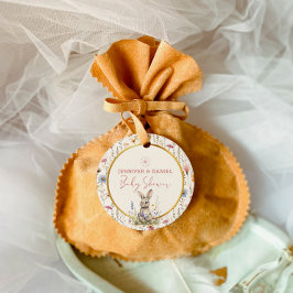 Etiquetas Para Lembrancinhas Chá de fraldas Mínimo Neutro Floral Bunny