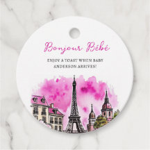 Chá de fraldas preto rosa-rosa do Bonjour Bebe fra