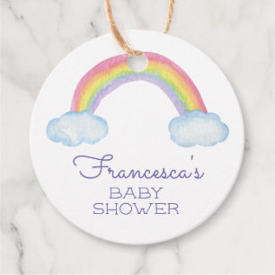 Etiquetas Para Lembrancinhas Chá de fraldas Rainbow e Sprinkles de Watercolor
