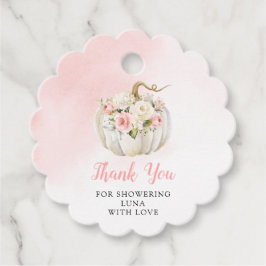 Etiquetas Para Lembrancinhas Chá de fraldas rosa de abóbora Obrigado Redondo