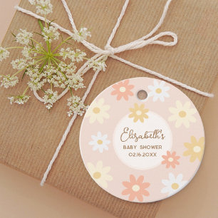 Etiquetas Para Lembrancinhas Chá de fraldas Simples Retro Chic Boho Daisy Girl