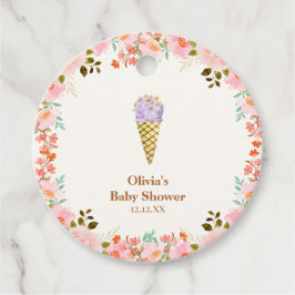 Etiquetas Para Lembrancinhas Chá de fraldas Sorvete de colher de jardim rosa